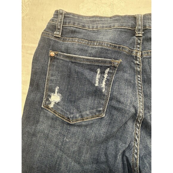 Judy Blue Jeans Cut Off Plaid Cuff Hem Mid Rise Slim Fit JB88358 Size 7/28 - Picture 7 of 7